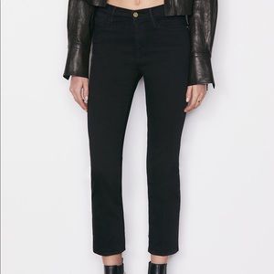 Frame Denim Le High Straight in Black Film Noir size 26 NWT